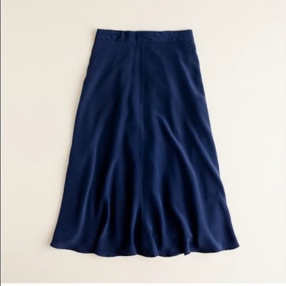 J CREW navy silk skirt!